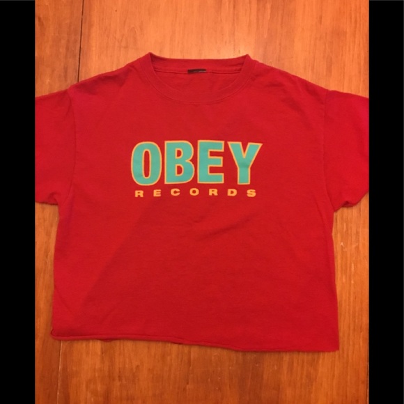 Zumiez Tops - OBEY RECORDS red cropped top from Zumiez. Small